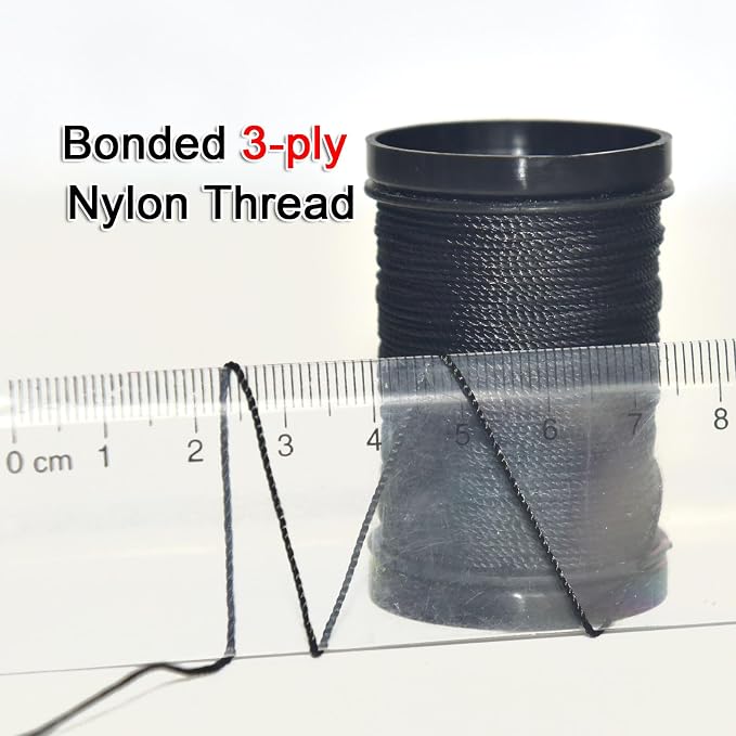 30 Yards Heavy Duty Extra Strong Upholstery Nylon Sewing Thread for Machine, Home, Hand, Craft, and Denim Leather，Color：Black