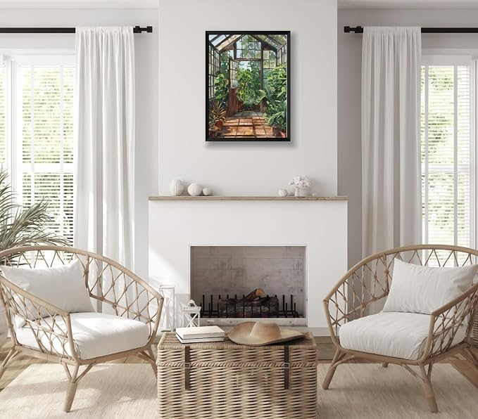 Greenhouse Art Paint by Numbers for Adults Beginner, Garden Plants Paint by Number Kits on Canvas, Botanical Floral Art DIY Oil Painting Watercolor Color by Numbers for Home Wall Decor 16X20inch