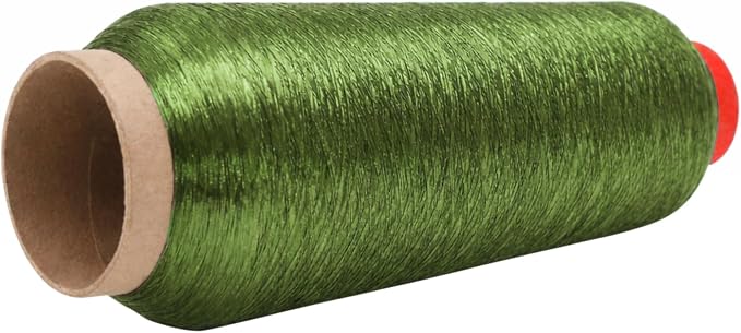 Mandala Crafts Metallic Olive Green Embroidery Floss for Sewing, 3281 Yard Spool