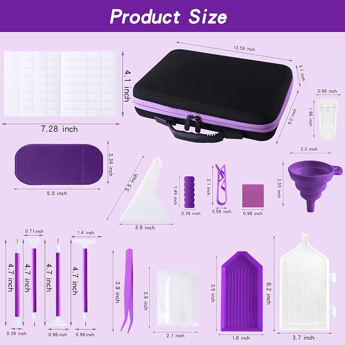 LYMUSUMI Diamond Art Storage Containers 60 Slots Diamond Painting Tool