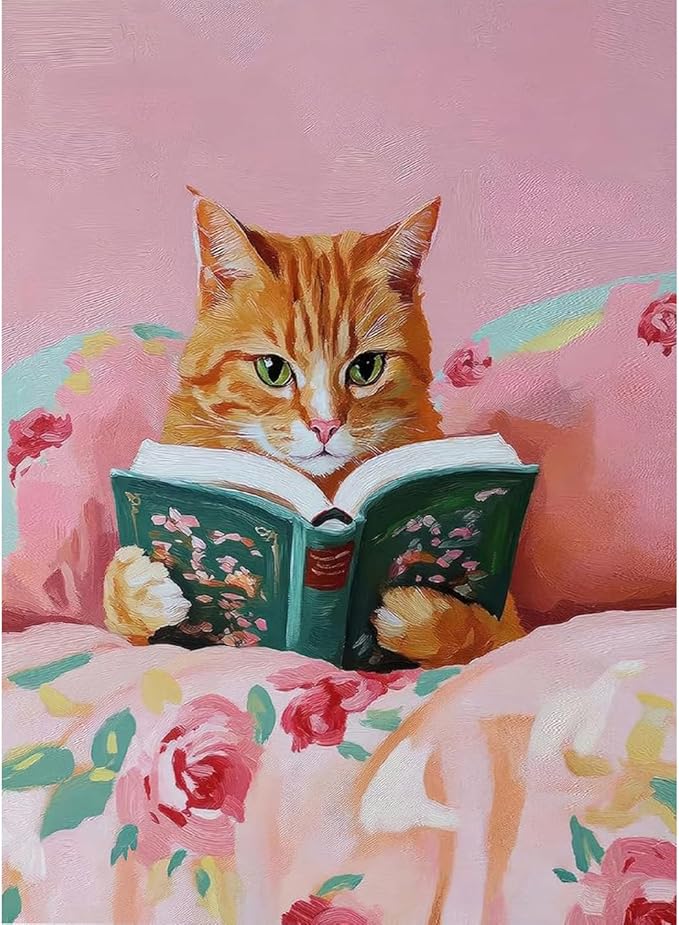 Orange Cat Diamond Art Kits for Adults Diamond Painting Kit for Beginner
