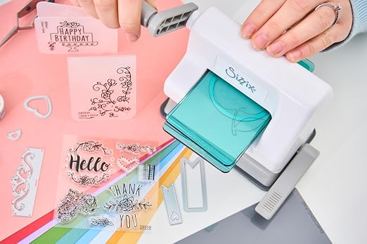Sizzix Sidekick Starter Kit 661770 Portable Manual Die Cutting & Embossing Machine for Arts & Crafts, Scrapbooking & Cardmaking, 6.35 cm Opening, 2.5" Opening, White