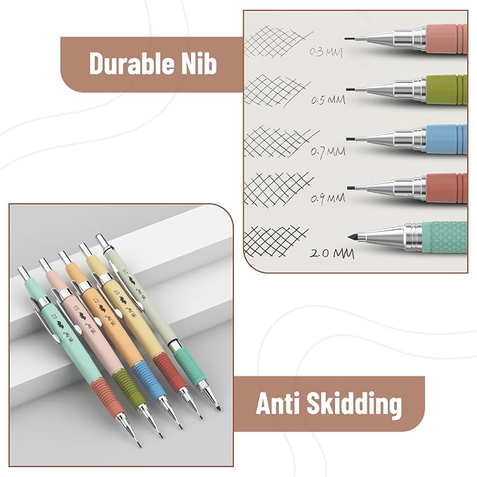 Mr. Pen- Art Mechanical Pencil Set, 5 Metal Mechanical Pencils (0.3, 0.5