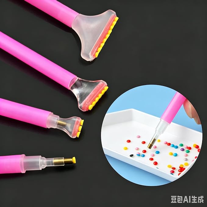BinarySky Diamond Painting Tools Set (White-16) | Accessories with Pen, Glue Clay, and Plastic Trays for DIY Diamond Painting