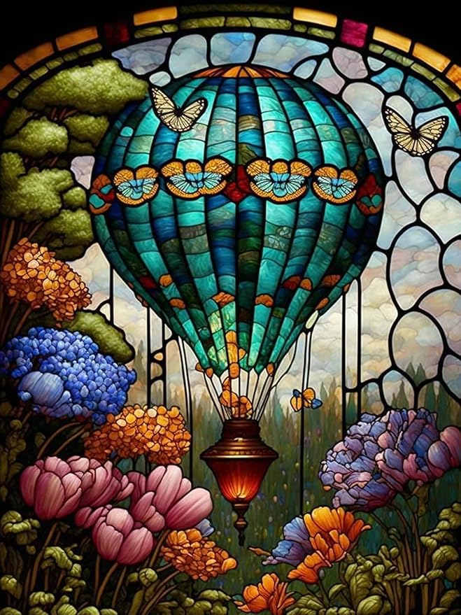 Diamond Art Kits for Adults Hot Air Balloons Diamond Painting Kit 12x16in