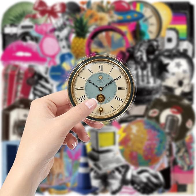 50 Pieces Trendy Y2K Transparent Stickers for Scrapbooking (Y2K) | Y2K Self-Adhesive Scrapbooking Stickers Supplies Journal Stuffers for Adult Card Making Letters DIY