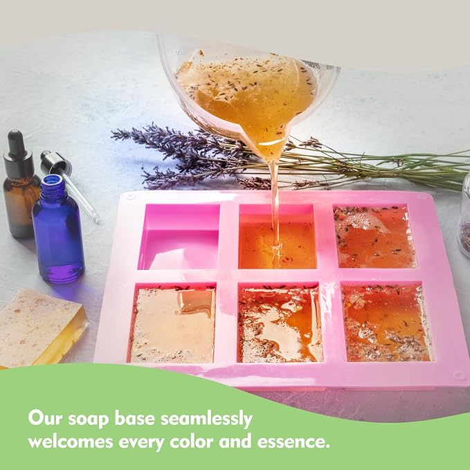 EDSRDRUS 2 LB Goat Milk Soap Base Pre-Cut Moisturizing Natural Base Melt and Pour DIY Handmade for Crafting Soap Making