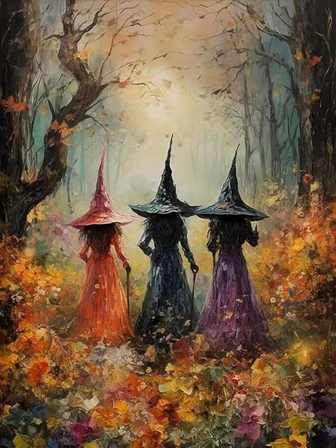 CSZPPQAF Halloween Witch Paint by Numbers Kits for Adults Beginners
