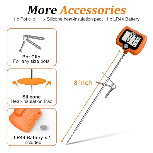 BOMATA Digital Candy Thermometer with Pot Clip, Deep Fry Oil Thermometer