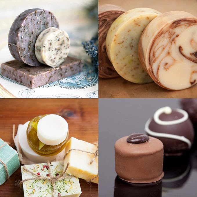 Round Soap Silicone Molds 2.1 Inch Small Round Mold | 2 Piece Silicone Mold, Suitable for Handmade Soap Shower Steamer Shower Bomb Candles Chocolate Cake and DIY Crafts Making