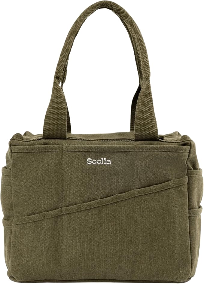 Soolla Studio Bag: Art Supply Storage Organizer & Pottery Tool Bag, Washable Tote, Yarn Bag, Crochet, 30 Pockets, 15+ Colors