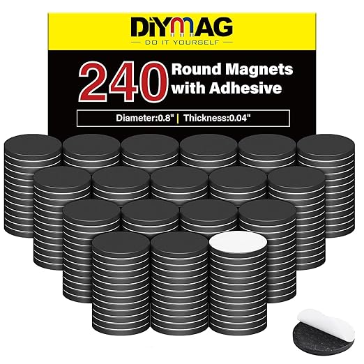 DIYMAG Magnets with Adhesive Backing, 240P Flexible Fridge Magnetic Dots