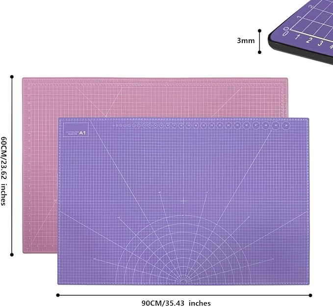 35" x 23" Self Healing PVC Cutting Mat, A1-Pink or Purple