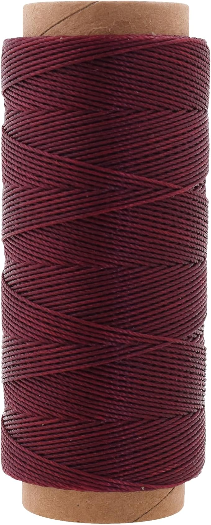 Mandala Crafts 80M 0.8mm Burgundy Round Waxed Thread for Leather Sewing