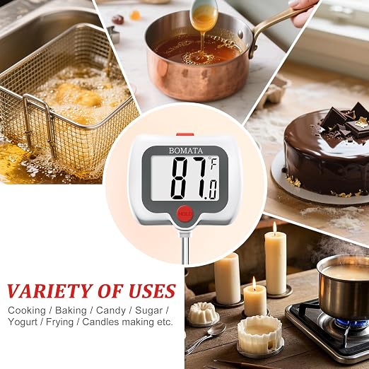 BOMATA Digital Candy Thermometer with Pot Clip, Deep Fry Oil Thermometer