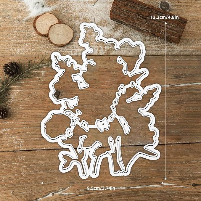 Clear Stamps and Metal Cutting Dies Set for Card Making Scrapbooking, DIY Craft Stamps and Dies Kit for Journaling, Albums, Greeting Cards, Holiday Cards, Birthday, Christmas (YX1915)