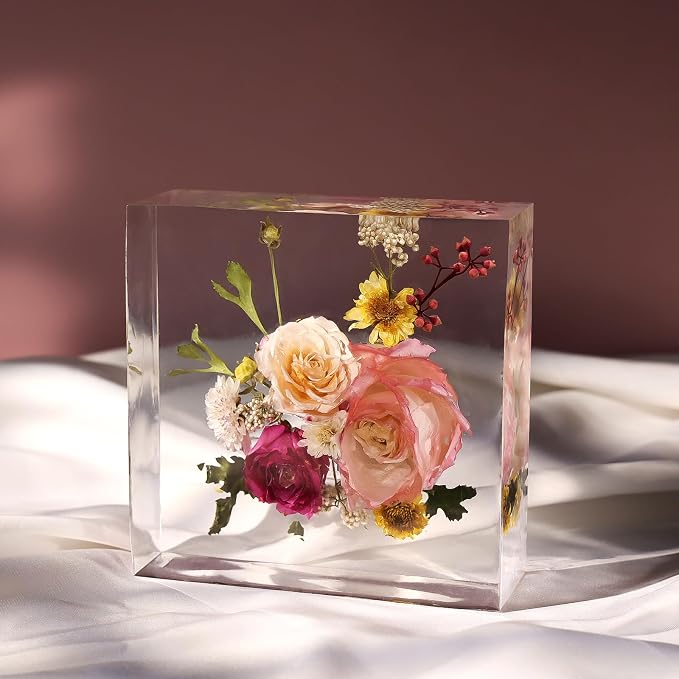 LET'S RESIN Deep Resin Molds, 8Pcs Flower Preservation Silicone Mold Set | Epoxy Resin Casting, Large Bouquet Keepsake Molds, Square, Hexagon & Heart Shapes, Silicone Molds for DIY Home Decor & Gifts