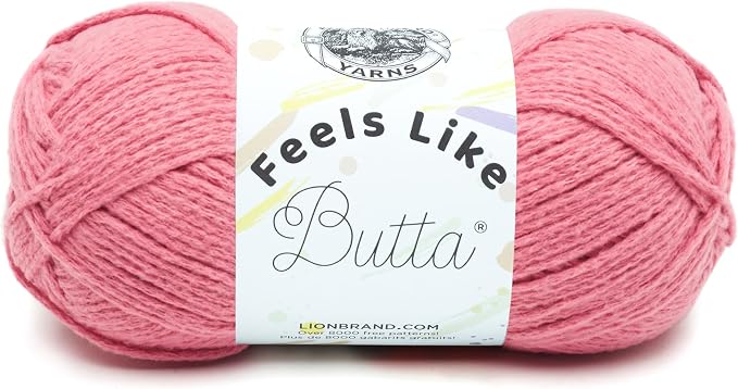 Lion Brand Yarn Feels Like Butta Yarn, Velvety-Soft Yarn for Crocheting and Knitting, 1 Pack, Dusty Pink | Buttery Soft Machine Washable Worsted Weight Knit Fiber for Cuddly Baby Blankets, Warm Sweaters, Smooth Amigurumis
