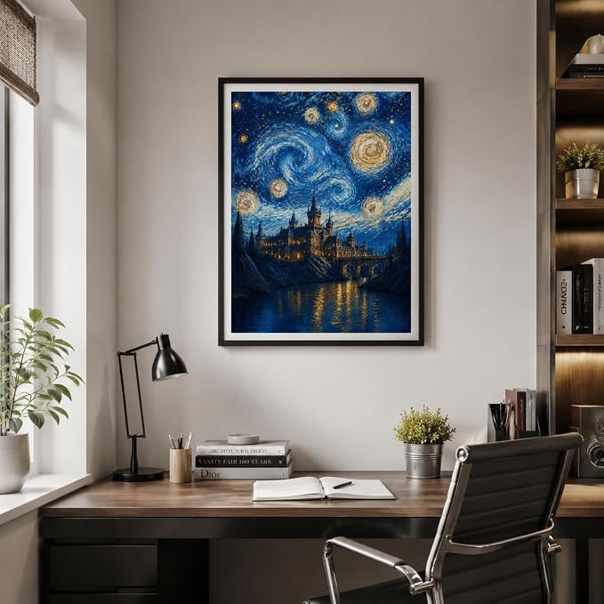 PINFFSHU Starry Night Diamond Painting Kits for Adult Beginners