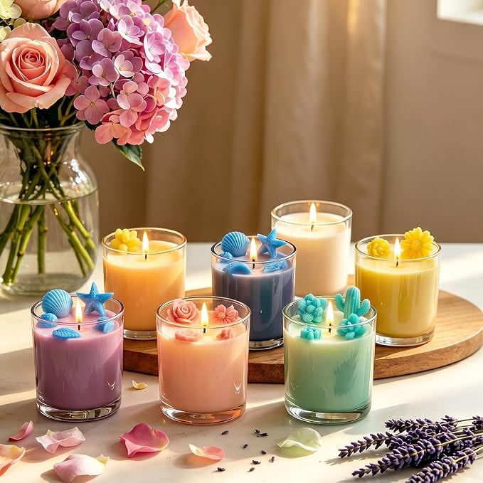 BISWYLBLJ 10 lbs Natural Soy Candle Wax for Candle Making | Soy Wax Flakes with Cotton Wick Dyes Molds,Complete Candle Making Kit Supplies for Adults,Perfect for Handmade DIY Gifts
