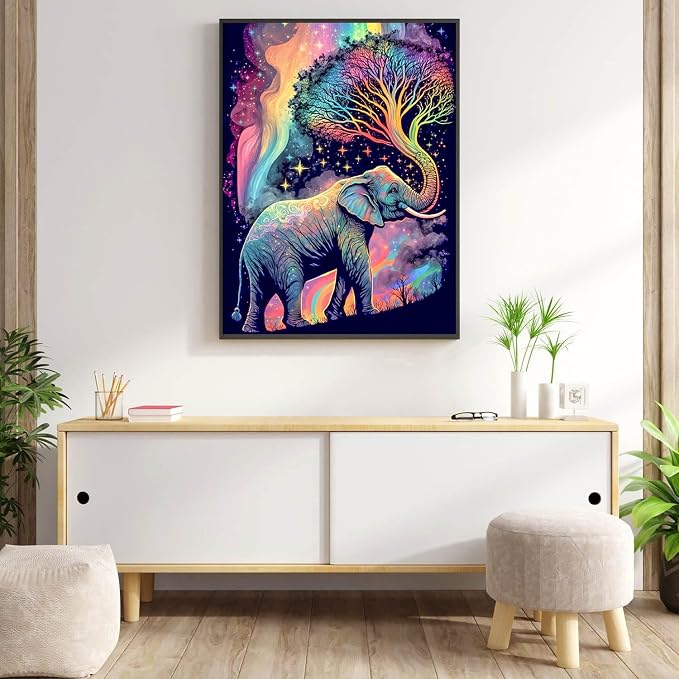 Meothan Diamond Art Kits for Adults Elephant Diamond Painting Kit 12x16in