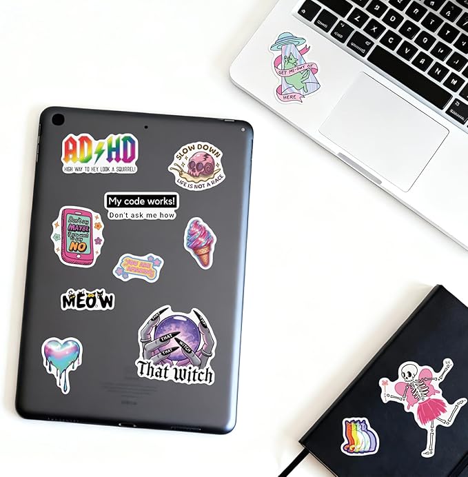 270+ PCS Holographic Funny Stickers for Adults, Waterproof Vinyl Sarcastic Meme Decals for Laptop, Water Bottle, Phone, Kindle, Journal, Scrapbook, Bumper, Skateboard, Luggage, No Repeats Accessories