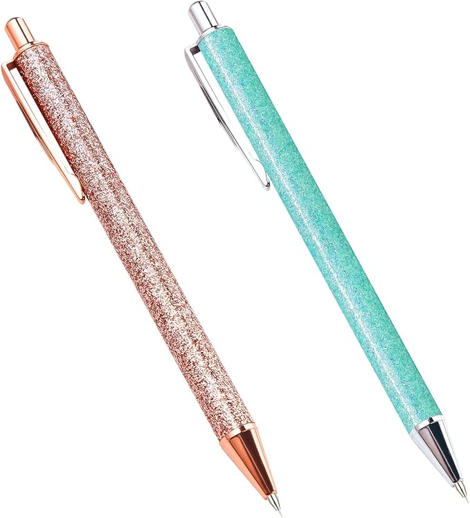 2 Pack Craft Weeding Pens, Essential Adhesive Vinyl Tool, Precision Needle Retractable Pin Pen for Craft Weeding, Vinyl Air Release or Car Puncturing Installation, Rose Gold and Turquoise