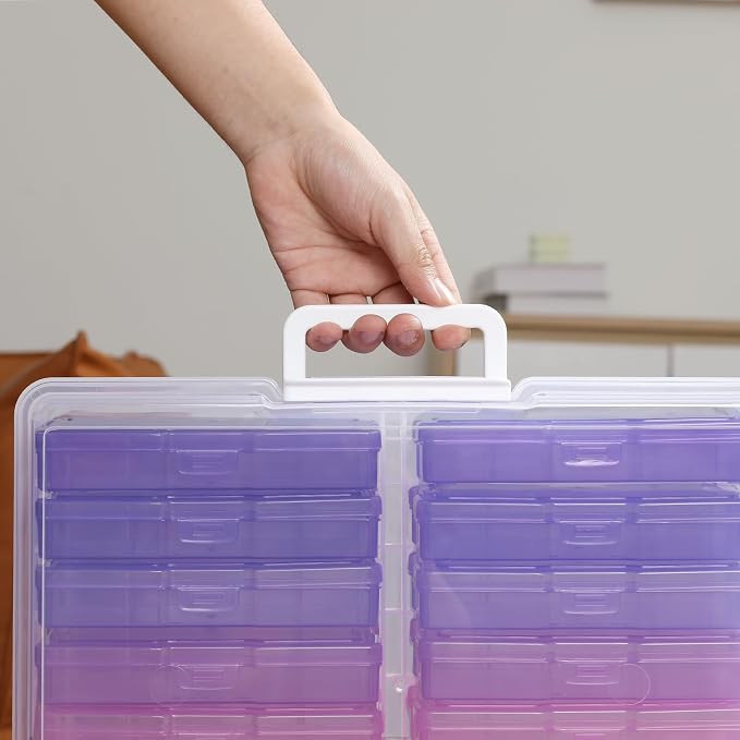 novelinks Photo Storage Boxes with Handle, Photo Organizers and Storage | 1Pack Color, Photo Albums 4x6 Pictures, Photo Cases, Classroom Organization, Index Card Box, Photo Card Holder, Seed Storage