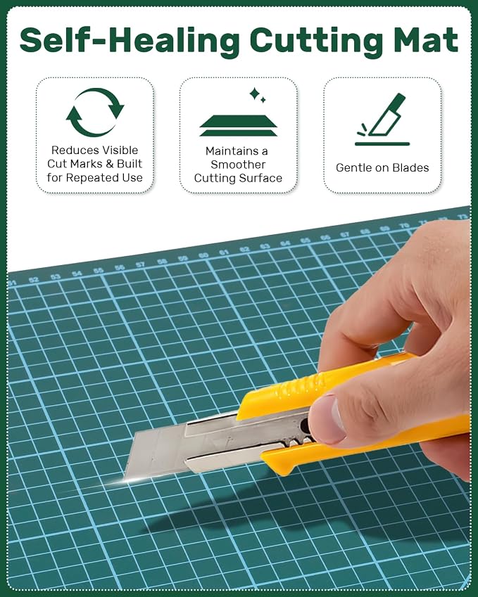 Self Healing Cutting Mat, 35" x 47", Double-Sided Rotary Cutting Mat for Sewing, Quilting, Scrapbooking & Craft, Large Craft Cutting Board for Hobby Use(A0)