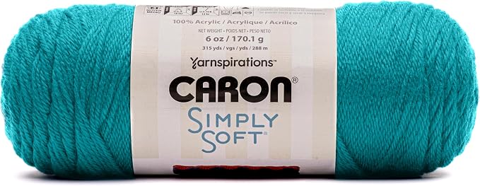 Caron Simply Soft Brites Acrylic Yarn for Crocheting, Blue Mint, 3-Pack | #4 Worsted Yarn, 100% Acrylic, Soft Acrylic Yarn for Crocheting, Knitting, Garments & DIY Projects, 315yd, 170g/6oz per skein
