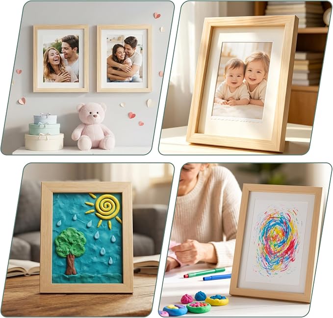 FSWCCK 6 Pack 8 x 10’’ Wooden Panel Boards, 0.79’’ Deep Unfinished Wood Canvas Panels for Crafts, Painting Canvas, DIY Art Projects, Pouring Arts
