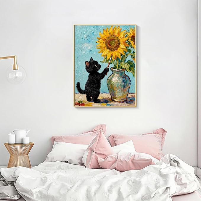 Black Cat Diamond Art Kits for Adults Cute Diamond Painting Kit Beginner