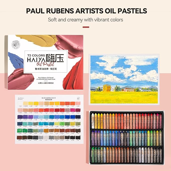 Paul Rubens Oil Pastels, 72 Colors Oil Pastels for Artists and Beginners