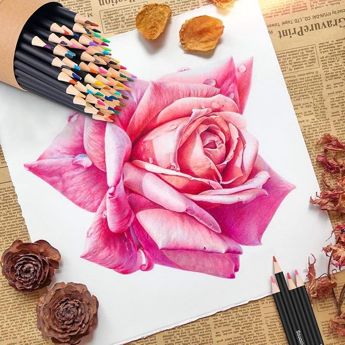 Soucolor 72 Colored Pencils Set - Art Color Pencils for Adult Coloring Book | 72 Vibrant Oil-Based Colors, Soft Blendable leads, Smooth Laydown, Break-Resistant,— Coloring Books, Sketching, Adults.