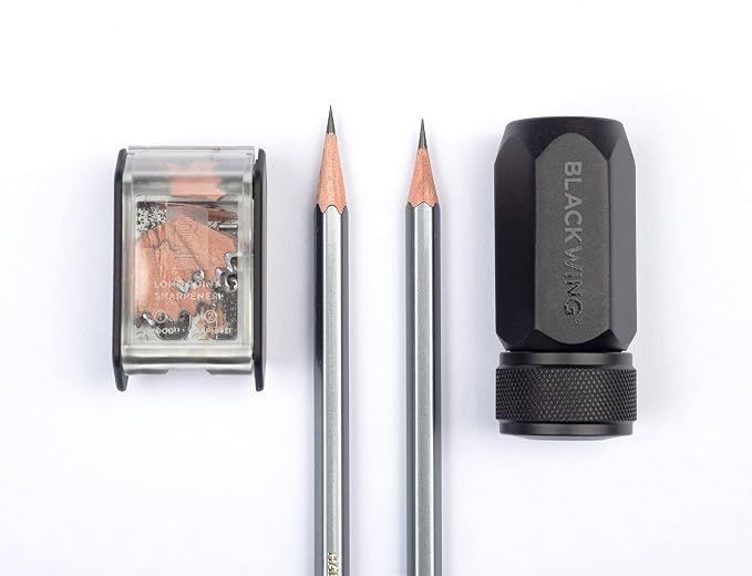 Blackwing Two-Step Long Point Pencil Sharpener, German Steel, Grey