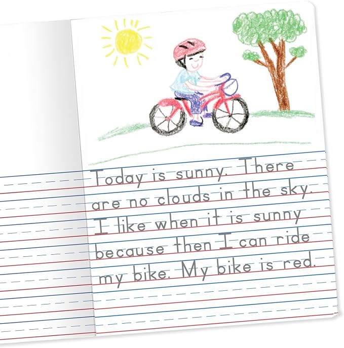 Mead Primary Journal Creative Story Tablet Composition Notebook, 7.5" x 9.75", Grades K-2, 100 Sheets, Color Selected For You (10297) (Pack of 12)