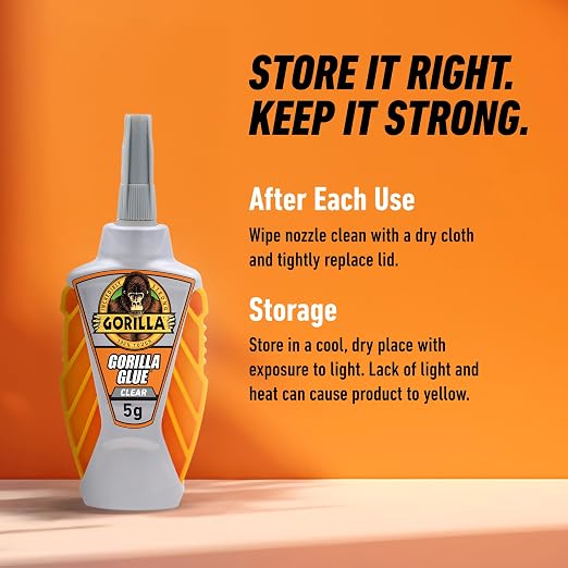 Gorilla Micro Precise Clear Glue, All Purpose, Polyurethane, 5g, 2-Pack
