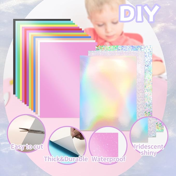 30 Pack Metallic Cardstock Paper Sheets 250gsm/92lb 6×8inch