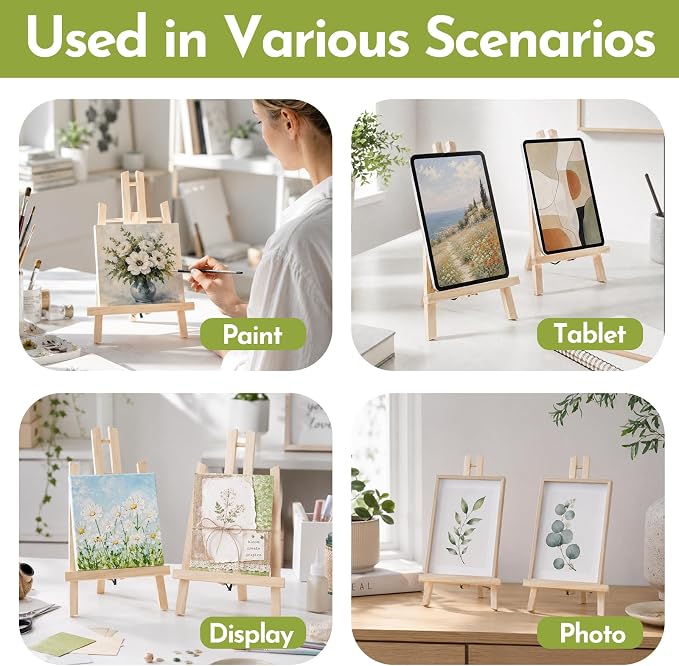 Conda 2 Pack 11.8 Inch Wooden Tabletop Easel Stand, A-Frame Art Painting Easel for Painting, Display & Art Creation, Canvas Holder for Artists, Students & Hobbyists