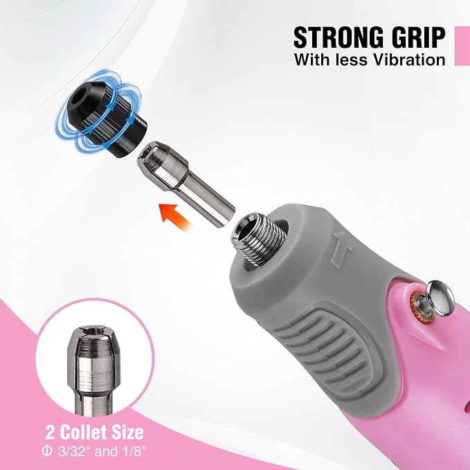 WORKPRO Cordless Rotary Tool Kit, 71PCS Accessories Rechargeable, Pink | Lightweight Handling, Comfortable Rubber Grip, Engraving, Sanding, Polishing, Carving, Cutting, DIY Crafts