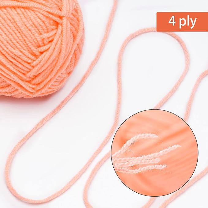 NICEEC 300g Soft Assorted Colors Yarn 100% Acrylic 870yds -Series 10