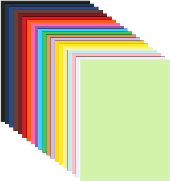 Guakicae 40 Sheets 20 Assorted Colors Cardstock 8.5 x 11 Craft Paper 75lb