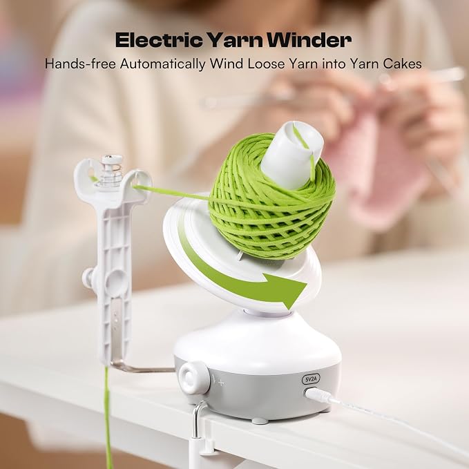 Caydo Electric Yarn Winder, Effortless Yarn Organizer for Crochet Lovers