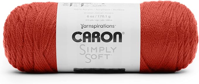 Caron Simply Soft Yarn for Crocheting & Knitting, Persimmon, 3-Pack | #4 Worsted Medium, Soft 100% Acrylic Yarn for Crochet, Knitting, Blankets and Crafts, 315 Yards, 170.1g/6oz per skein