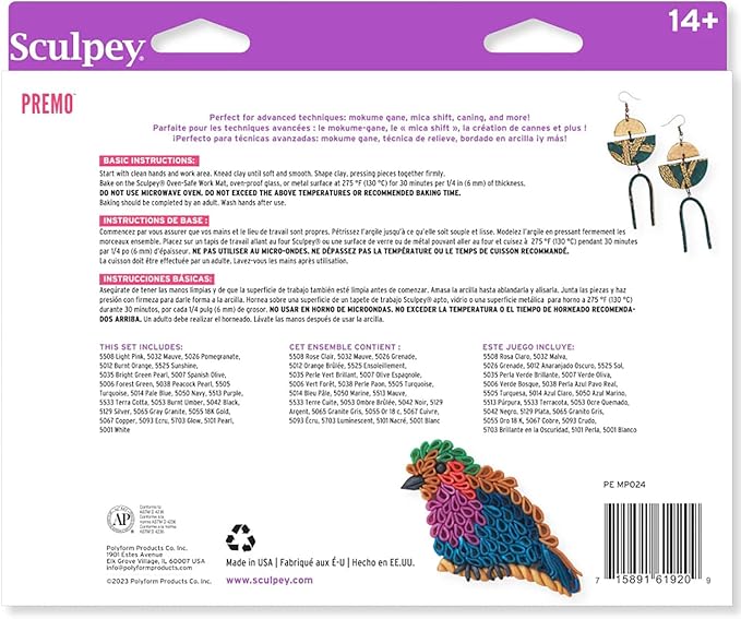 Sculpey Premo 24 Color Sampler, Polymer Oven-Bake Clay for Jewelry Making | Premium non-toxic modeling clay kit. Includes 1lb 8oz assortment of multi-color packs for professional artists and DIY
