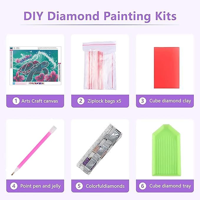 XUCNWL Diamond Art Kits for Adults,Sea Turtle Diamond Painting,16 x 12 Inch