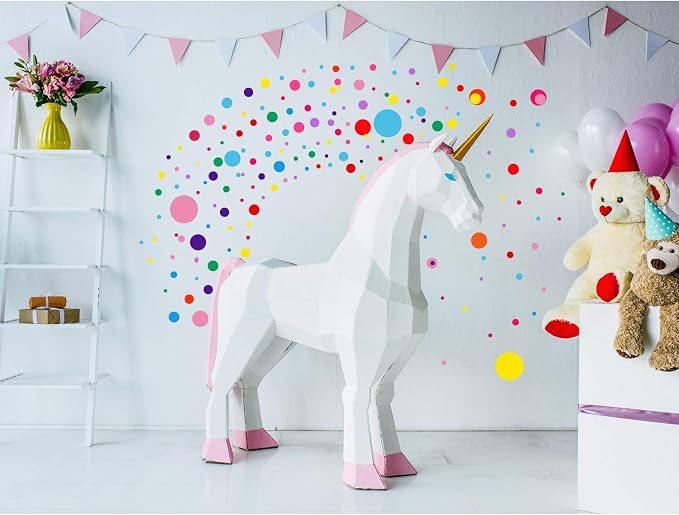 Zonon 264 Pcs Polka Dot Wall Decals Peel and Stick, 12 Colors Vinyl