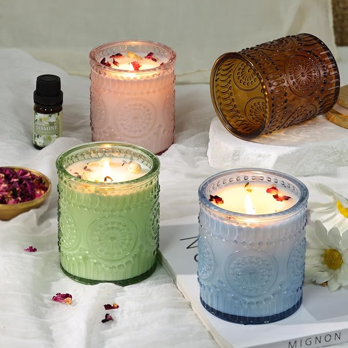 DARJEN Candle Making Kit for Adults, 8 Jars & Tins Soy Wax Scented DIY Set | 100% Soy Wax, 10oz Glass Jars, 4oz Tins, Cotton Wicks, Pleasant Scents, Instruction& More- Perfect as Home Decorations