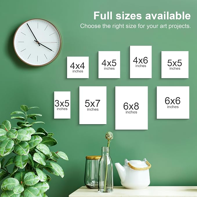 PHOENIX Small Painting Canvas Panels 4x5 Inch, 24 Bulk Pack - 8 Oz Triple Primed 100% Cotton Acid Free Canvas Boards for Painting, White Blank Flat Canvas Boards for Acrylic, Oil Paints
