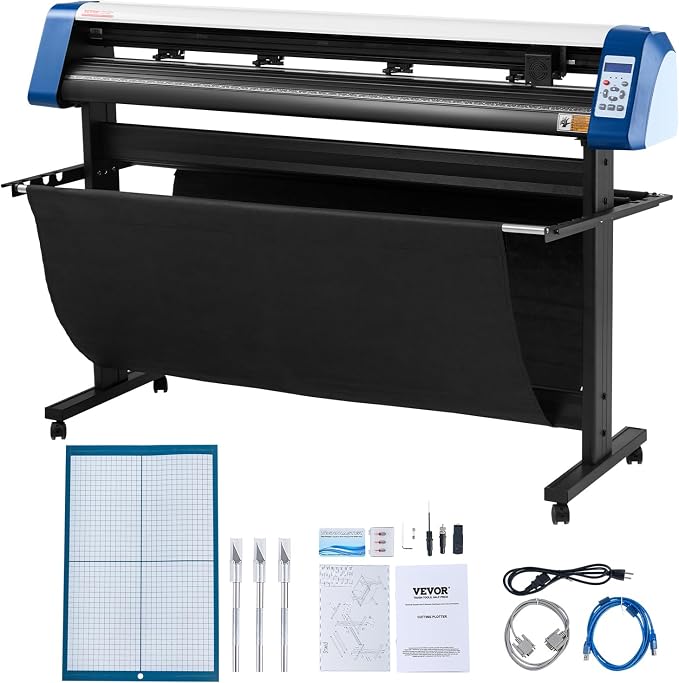 VEVOR Vinyl Cutter Machine 53" Semi-Automatic Vinyl Printer Cutter Machine | For Cutting Multiple Materials, DIY Positioning Sign Cutting with Floor Stand Signmaster Software, Compatible with Windows
